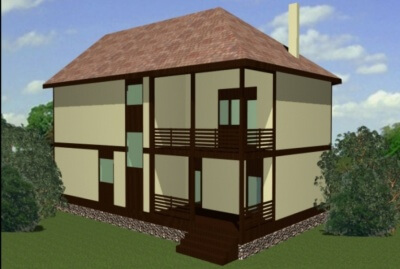  Проект каркасного дома с камином Лидер л-4.. Фасады, планировки(анонс).