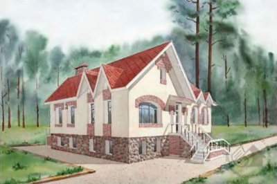 Проект загородного дома № 105/398. Фасады, планировки(анонс).