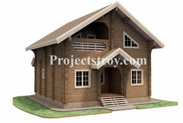 ﻿ Проект деревянного дома 110 кв. м. 92/116. Фасады, планировки(анонс).