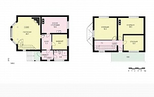 Проект дома из бруса 110 кв.м. 104/152. Планировка