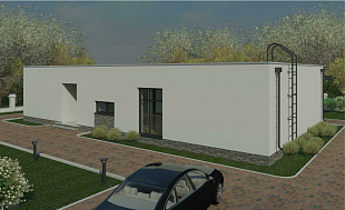 Проект современного дома с террасой 93/н-33. Вид 3.