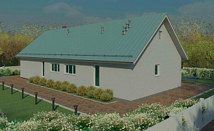 ﻿Проекты простых домов до 150 кв.м. Проект каркасного дома 92/133. Вид 7.