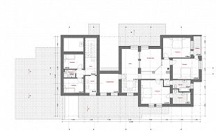 Проект дома с террасой, гаражом и навесом для авто 110/13. 2 этаж