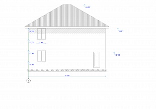 Проект каркасного дома с готовыми чертежами № Лидер 44. Фасад 2.